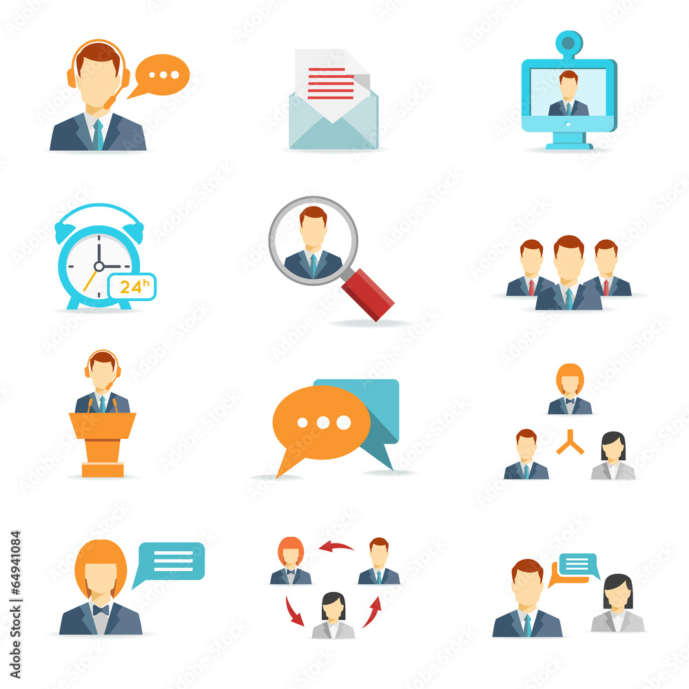 Business communication and web conference icons Business communication and web conference icons