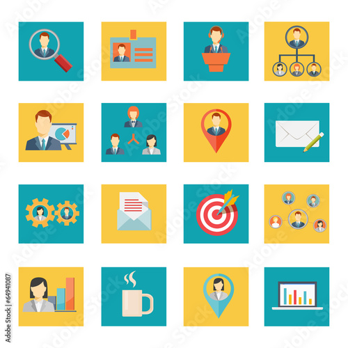 Set of vector office and business icons