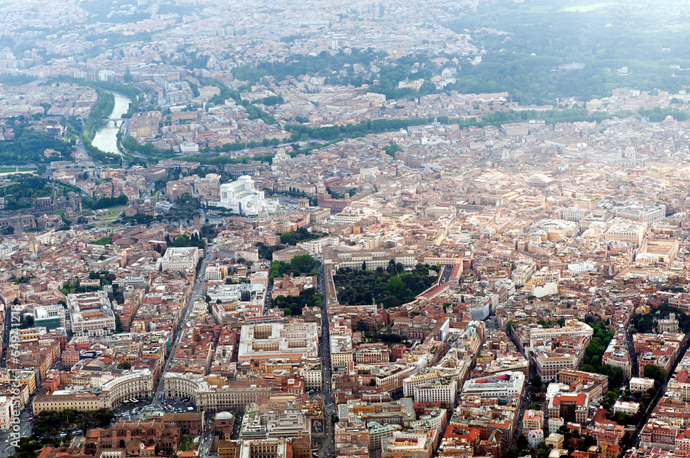 Aerial photography of Rome and Vatican