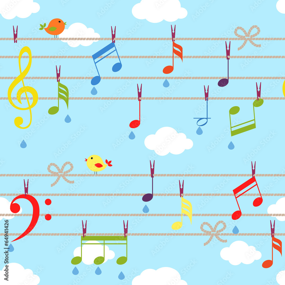 Fototapeta premium vector birds and music
