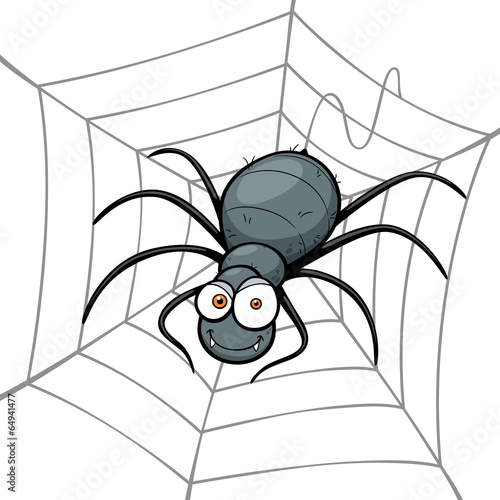 Vector illustration of Spider in a Web
