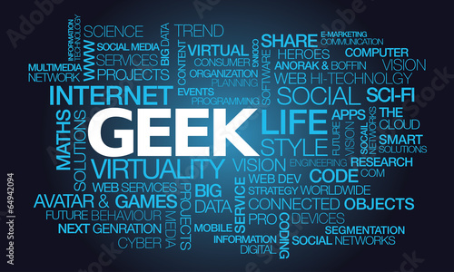 Geek guru computer genius word tag cloud