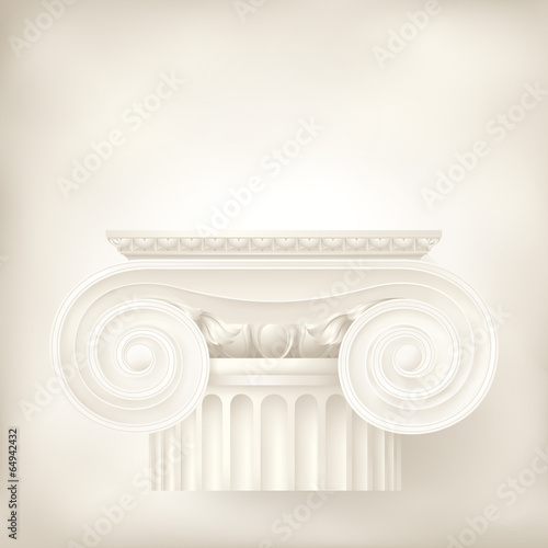 architectural background , ionic column , vector drawing
