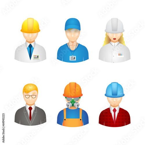 Vector 3d workers icons