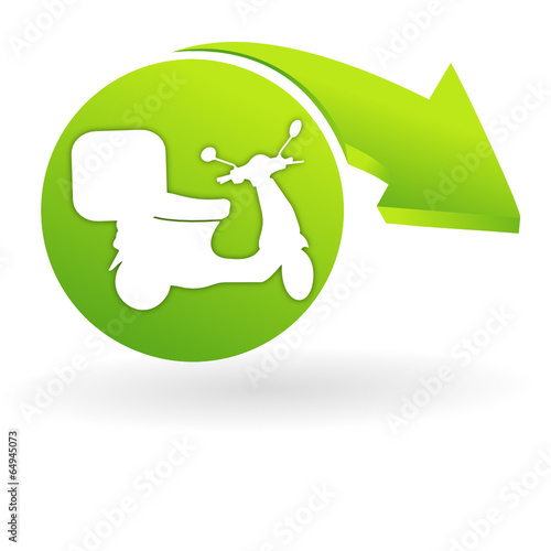 scooter de livraison sur web symbole vert
