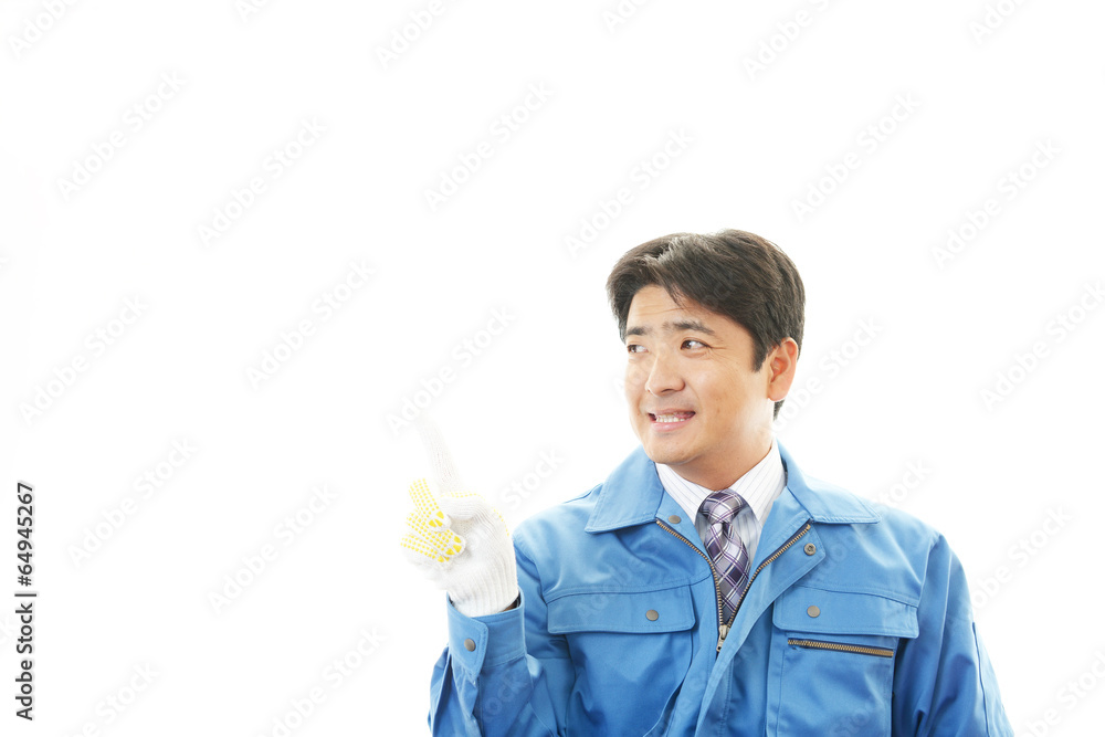 笑顔の労働者