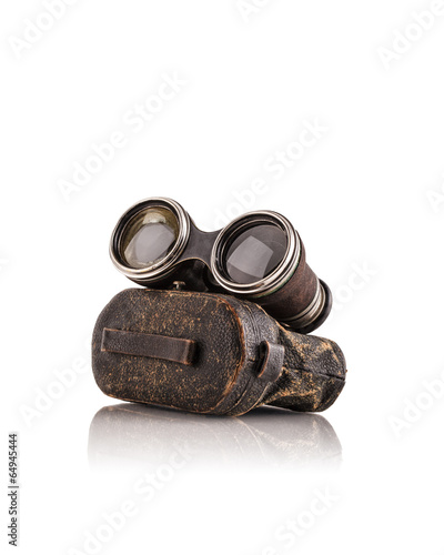 Vintage binocular with leather case