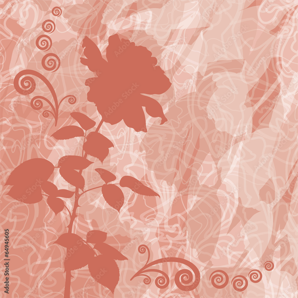 Holiday background with flower rose silhouette Holiday background with flower rose silhouette