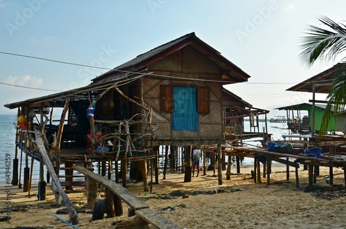 thai wooden house on stilts