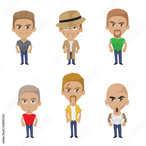 Cartoon Peoples - Isolated On White Background