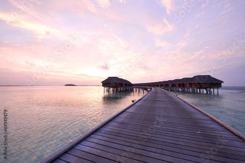 Fototapeta Naklejka Na Ścianę i Meble -  Sunset at Maldivian beach