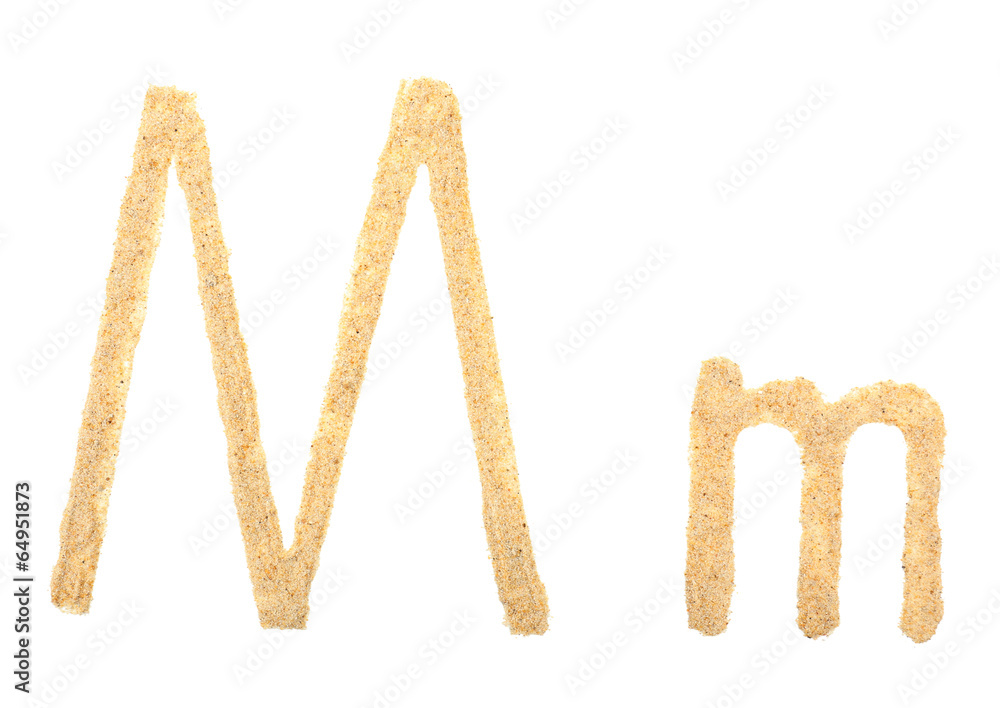 Sand letter isolated on white Sand letter isolated on white