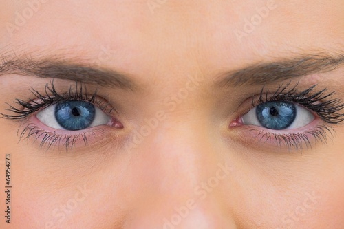 Bild auf Leinwand Close up of female blue eyes