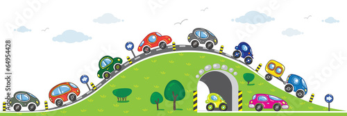 Cars on the road.