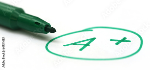 Obraz na płótnie Mark A+ with a pen
