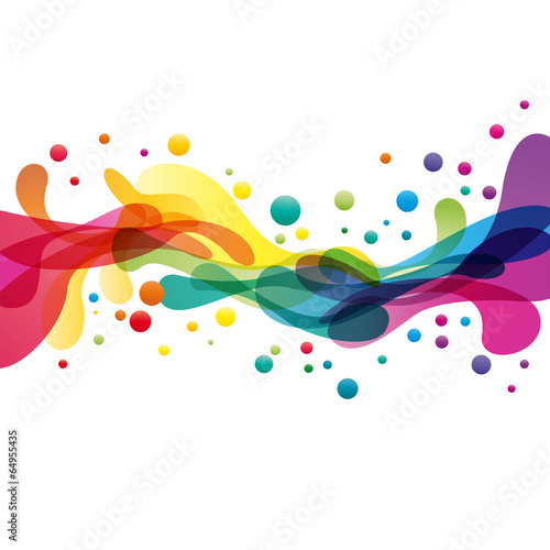 Colored splashes in abstract shape