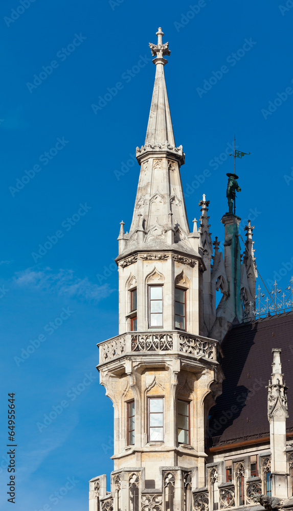 Detail of the town hall on Marienplatz