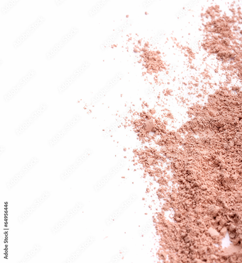 Face powder over white background