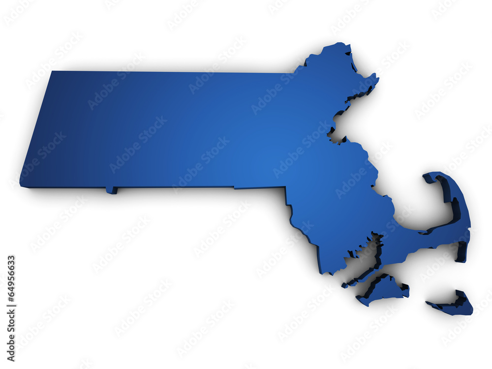 Obraz premium Map Of Massachusetts 3d Shape