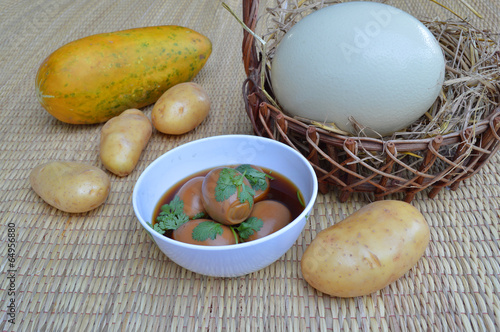 Khai Phalo among musk melon, ostrich egg and potatoes photo