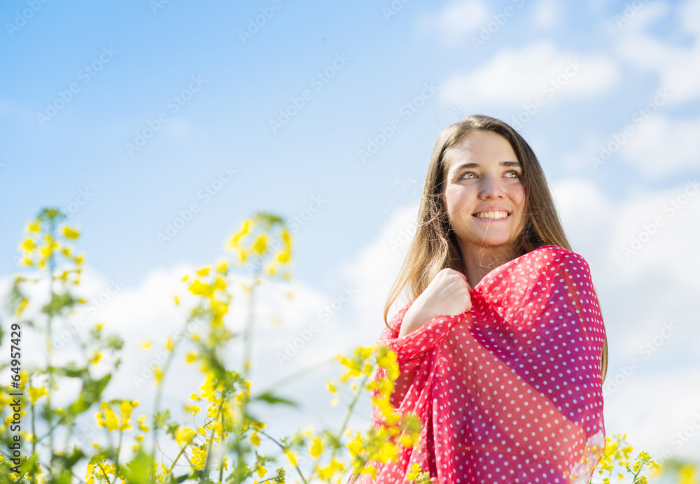 Girl in colza field Girl in colza field