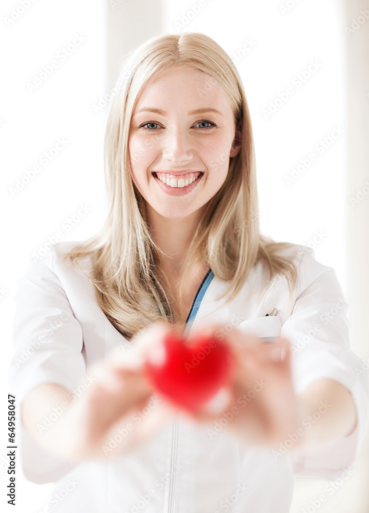 female doctor with heart female doctor with heart