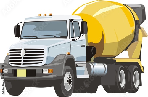 truck with concrete mixer
