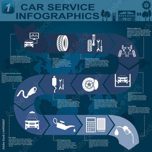 Car service, repair Infographics