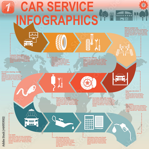 Car service, repair Infographics