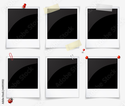 Set of empty polaroid photo frames