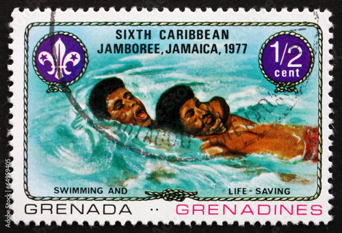 Postage stamp Grenada 1977 Swimming and Life Saving photo