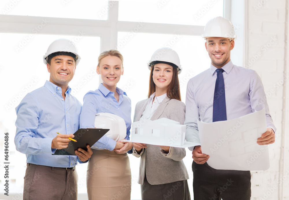 happy business team in office happy business team in office
