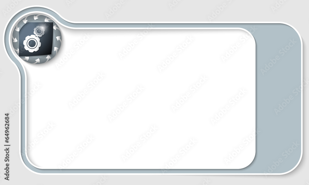 gray box for text with arrows and cogwheels gray box for text with arrows and cogwheels