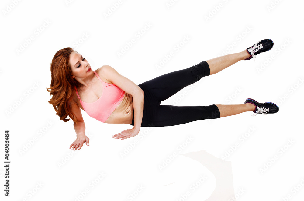 © 80Feierabend - Woman doing leg workout. © 80Feierabend - Woman doing leg workout.