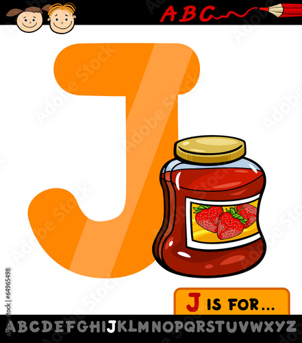 letter j with jam cartoon illustration