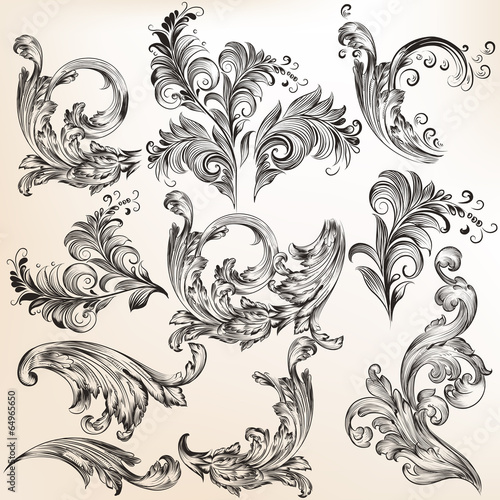 Collection of vector swirls