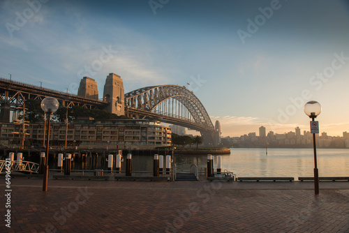 SYDNEY, NSW/AUSTRALIA-July 28 : Sunrise at Habour bridge from th