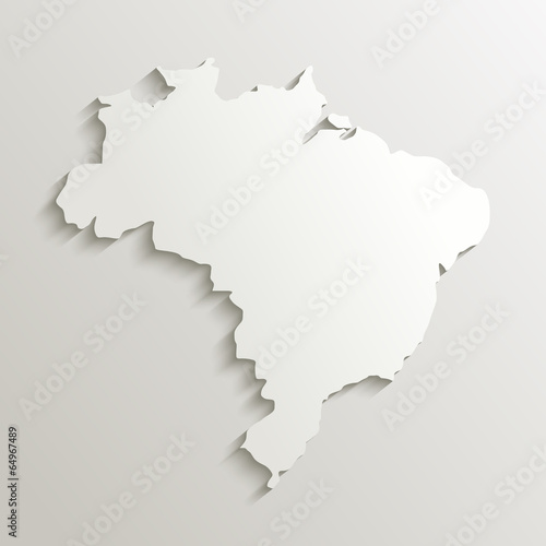 Paper map of Brazil
