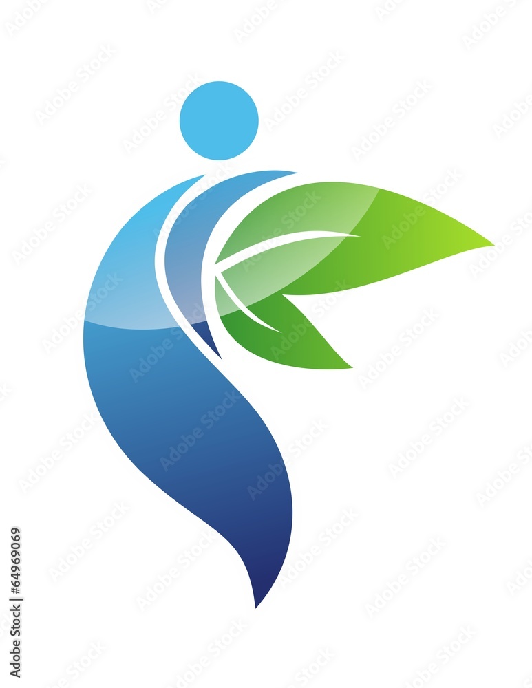 people health logo, nature human active icon, leaves design symbol people health logo, nature human active icon, leaves design symbol