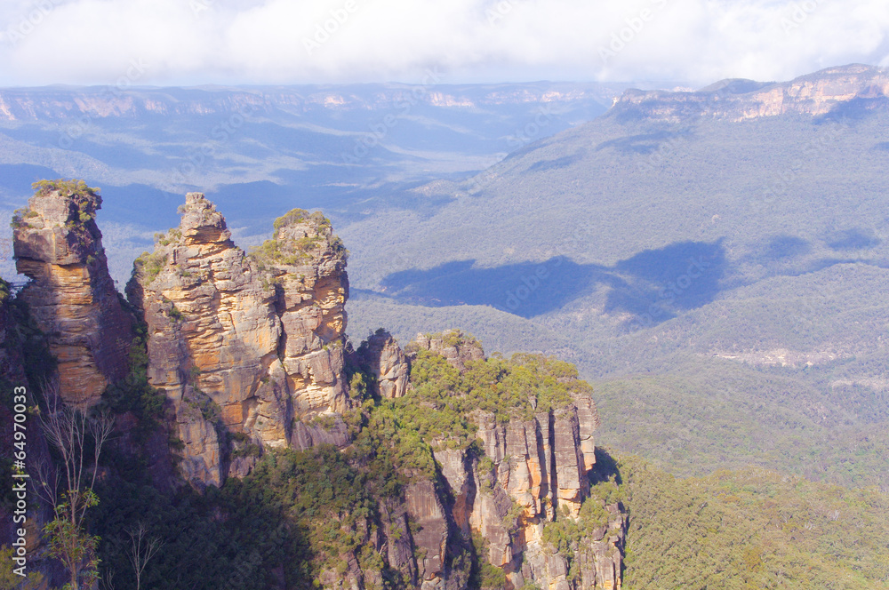 Three sisters blue mountains valley view