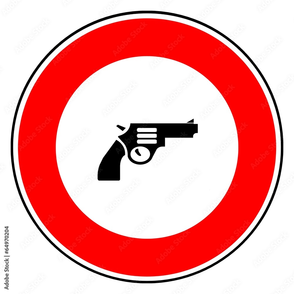 Pistolet dans un panneau Pistolet dans un panneau