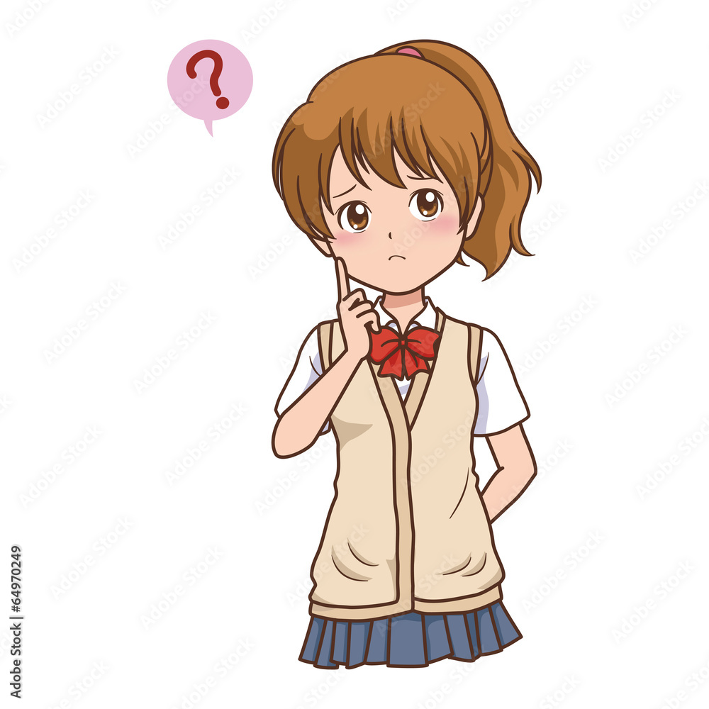 考える女の子 考える女の子