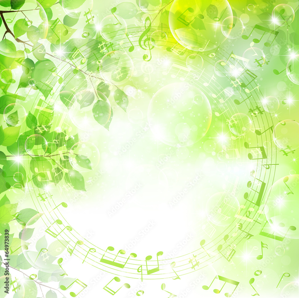 Naklejka premium 音符 楽譜 背景