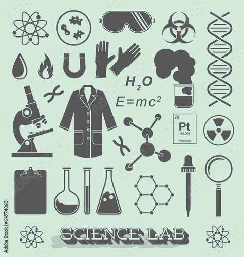 Vector Set: Scientist Lab Icon and Symbols