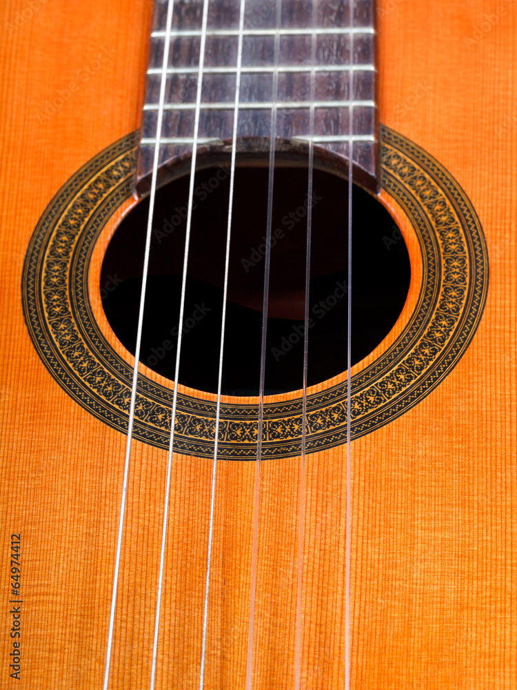 sound hole of spanish acoustic guitar close up sound hole of spanish acoustic guitar close up