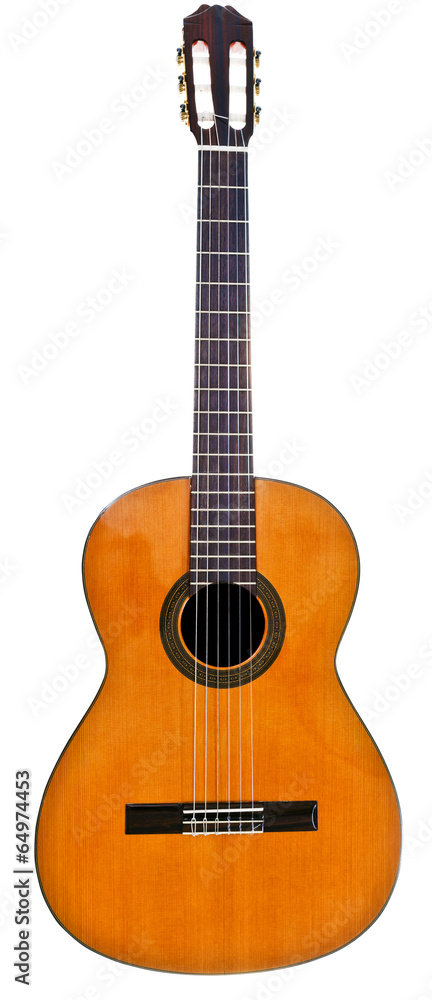 Obraz premium full view of classical acoustic guitar
