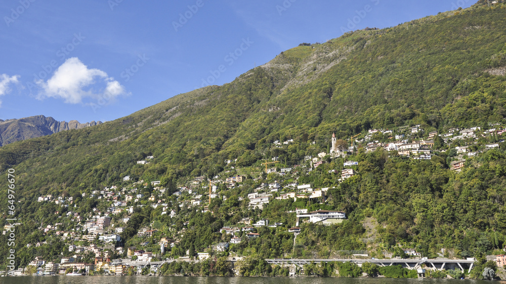 Brissago und Ronco sopra Ascona, Seeufer, Lago Maggiore, Schweiz