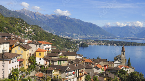 Ronco sopra Ascona, Ronco, Dorf, Herbst, Tessin, Schweiz