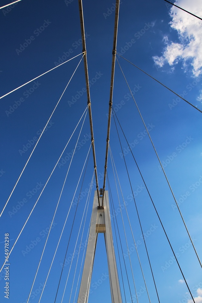Detail of suspension bridge in Osijek Detail of suspension bridge in Osijek