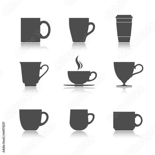 Vector tea cup set